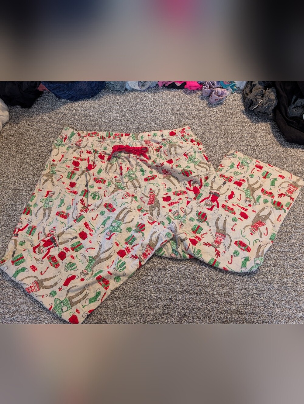 Nite-Nite Munki Munki Christmas Monkey Pajama Bottoms